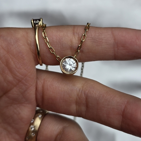 Cz 14k Slider Charm// Pendant - Picture 3 of 3